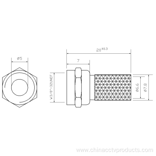 Coaxial Cable F Male Connector Zinc Alloy Material